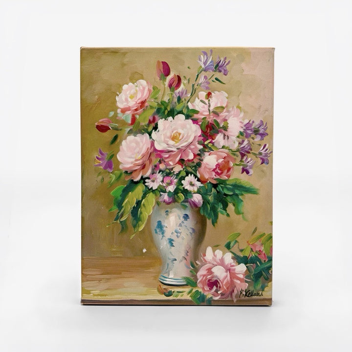 Huile Nature Morte aux pivoines Peter Kelland