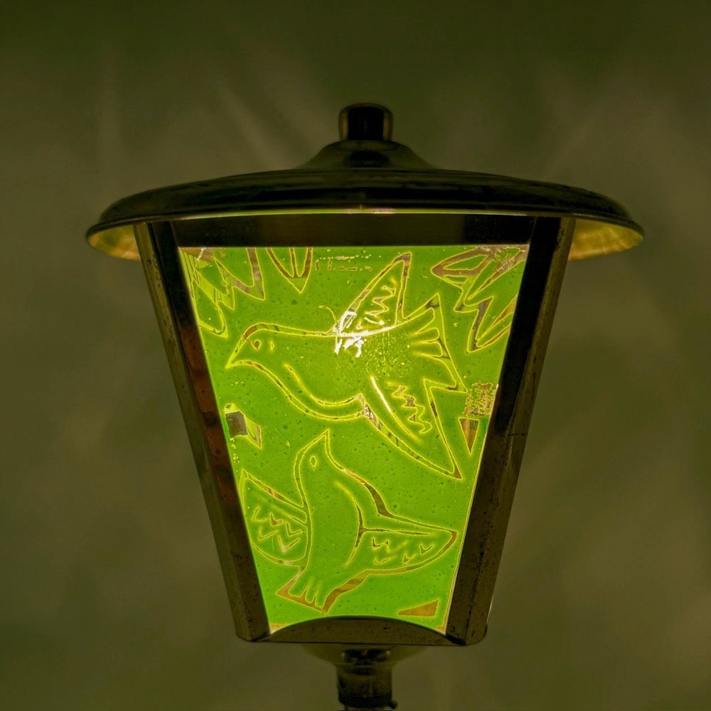 Veilleuse réverbère laiton et verre années 50