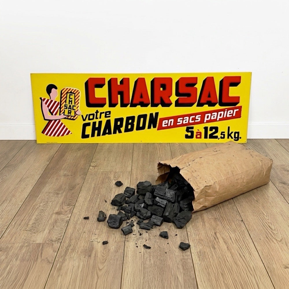 Tôle publicitaire sérigraphie Charbon Charsac Kroma 60'S