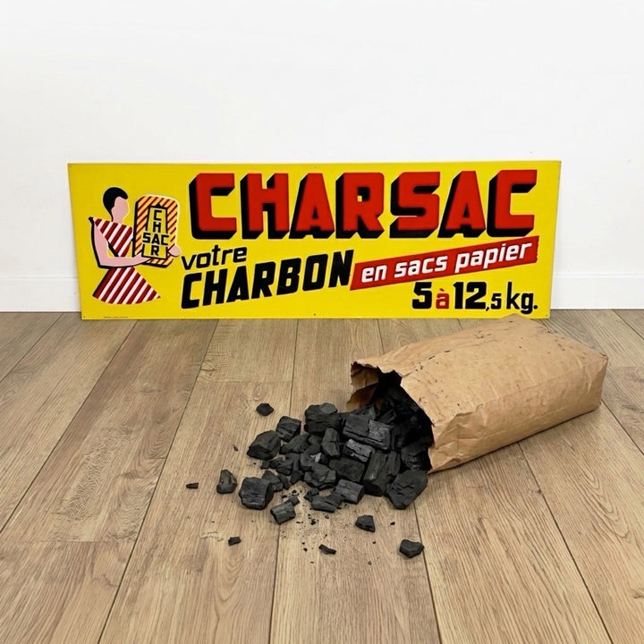 Tôle publicitaire sérigraphie Charbon Charsac Kroma 60'S