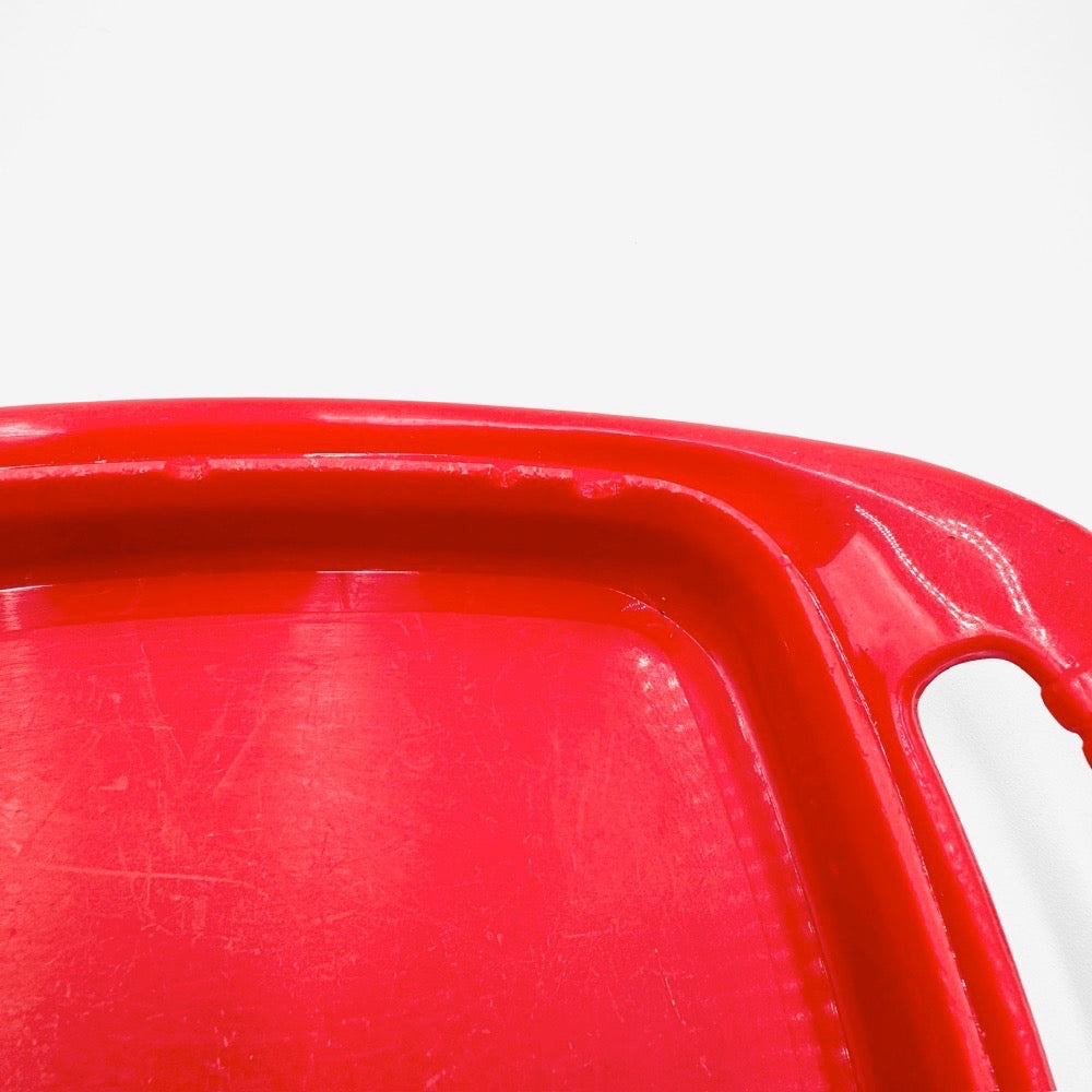 Beurrier Emsa rouge décor floral années 70