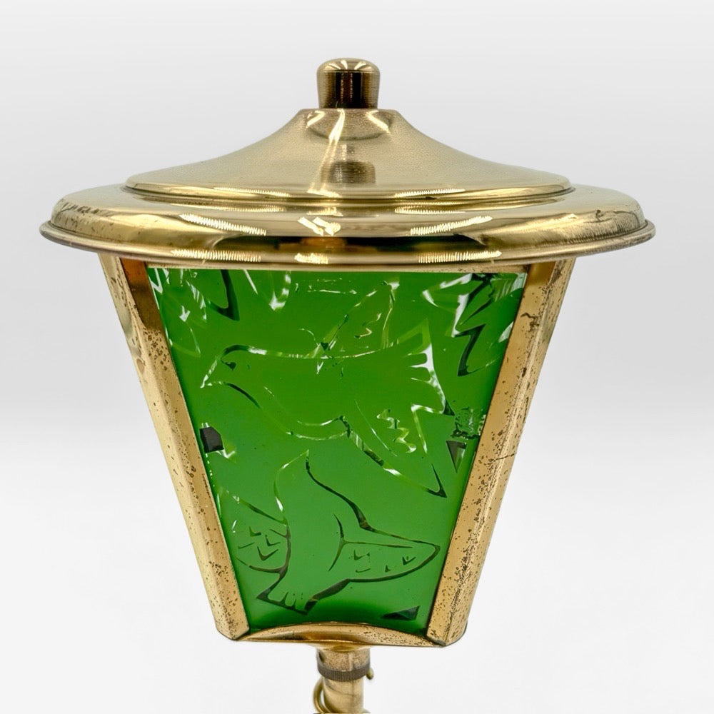 Veilleuse réverbère laiton et verre années 50