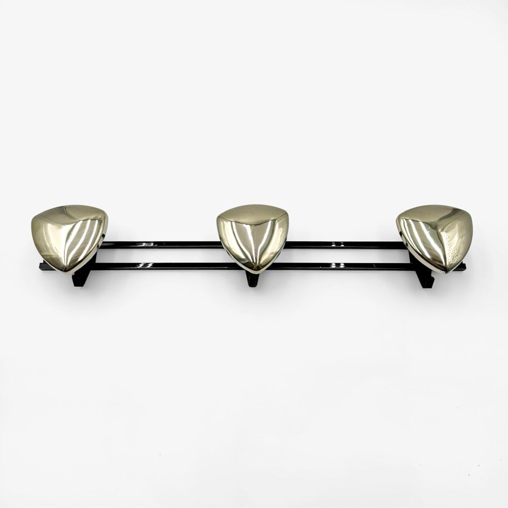 Patères métal doré design années 60