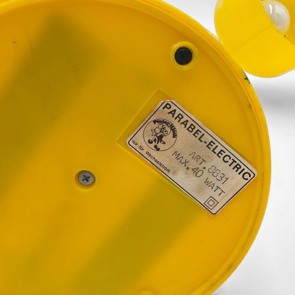 Lampe Parabel Electric jaune Allemagne années 60/70