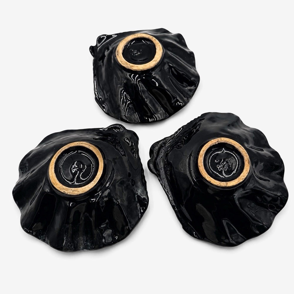 Trio de coupelles coquillages en céramique années 1950/60