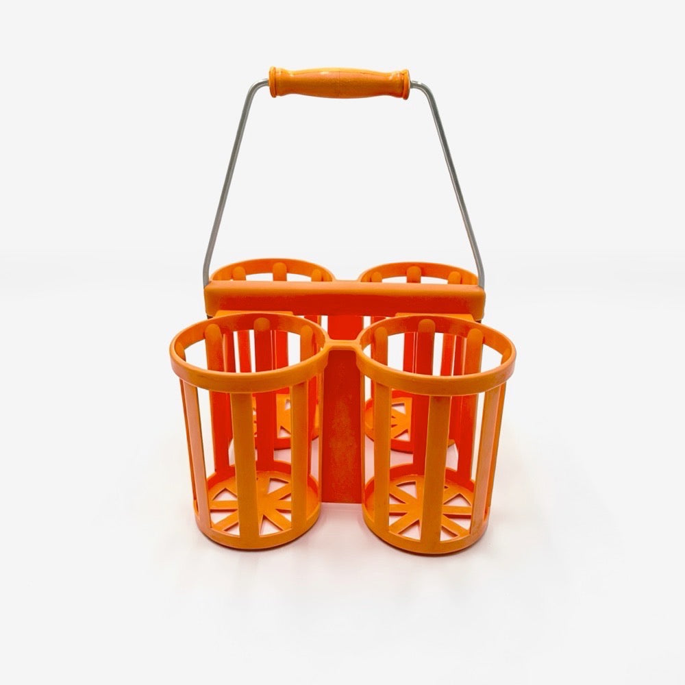 Porte-bouteilles orange Pola années 70
