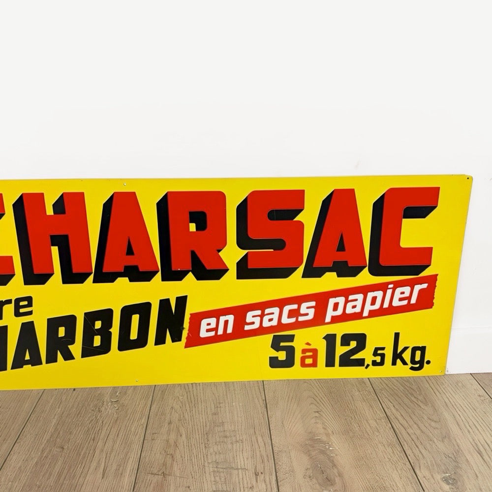 Tôle publicitaire sérigraphie Charbon Charsac Kroma 60'S