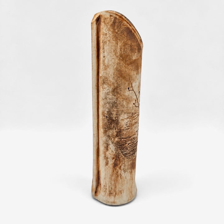 Soliflore asymétrique en grès de Derek Rowe  Underground Pottery Australie années 80