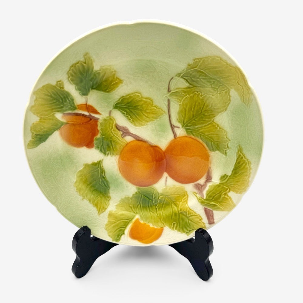 Assiettes en barbotine Saint-Clément "Verger" Mid-Century