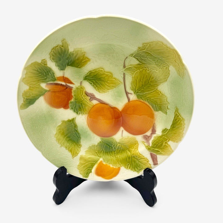 Assiettes en barbotine Saint-Clément "Verger" Mid-Century