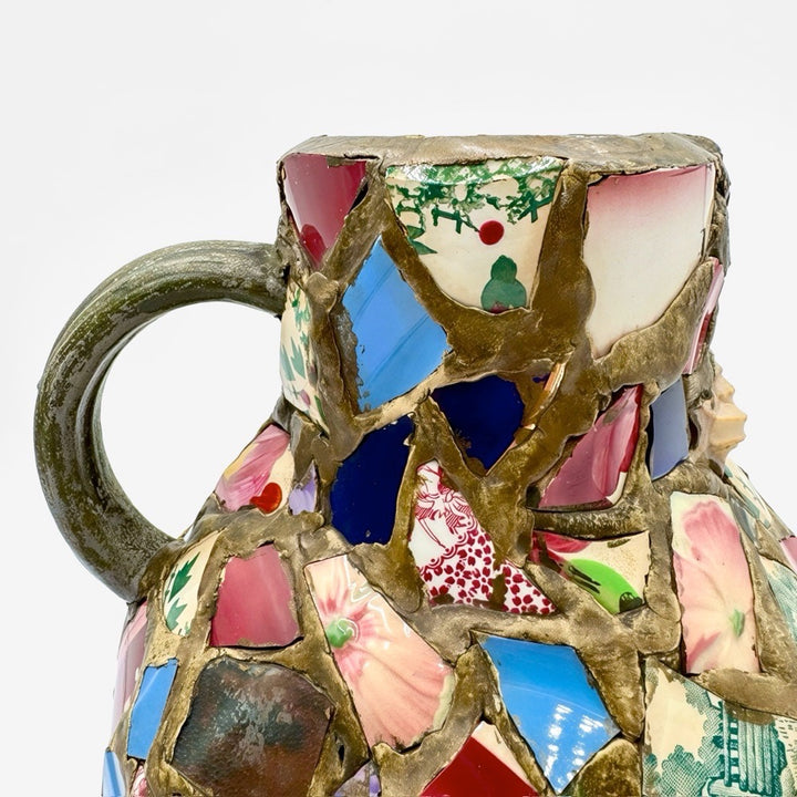 Grand vase mosaïque pique-assiette