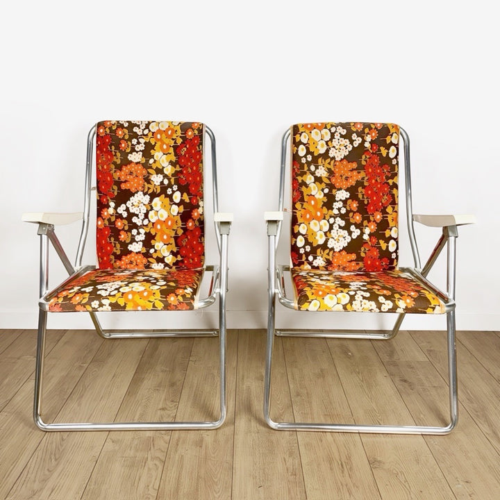 Paire de chaises pliantes Kettler années 70