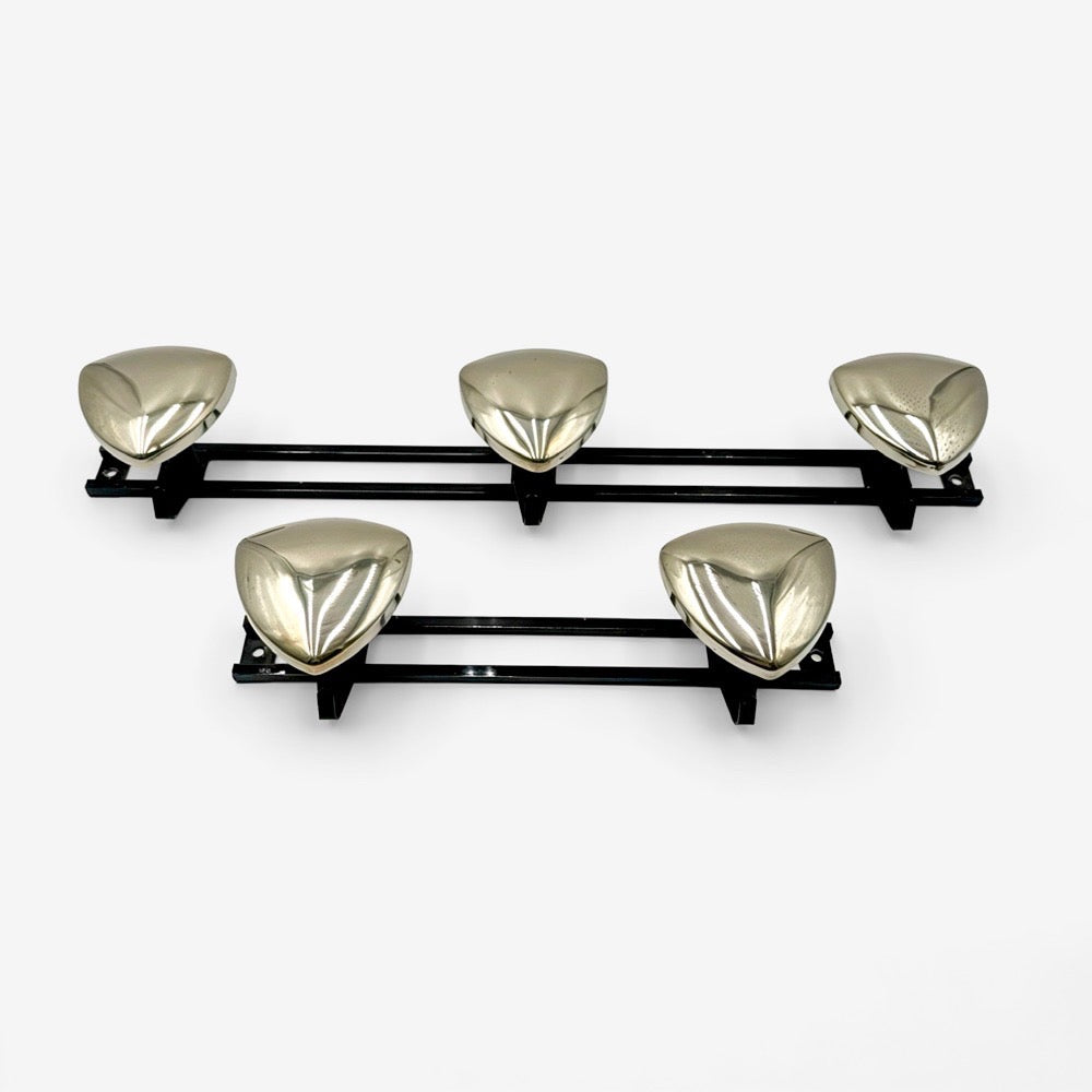 Patères métal doré design années 60