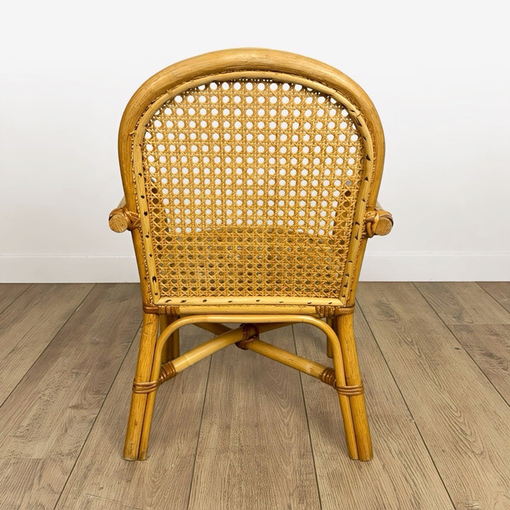 Fauteuil enfant rotin et cannage années 60