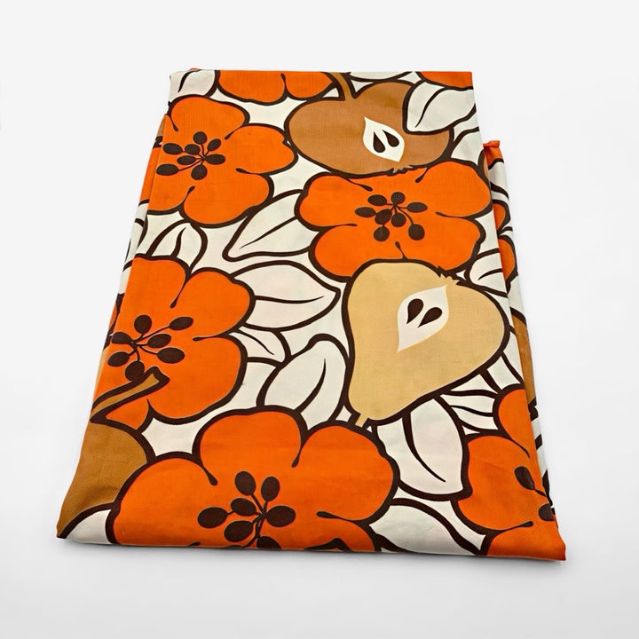 Nappe rectangulaire motif fruits et fleurs 70's