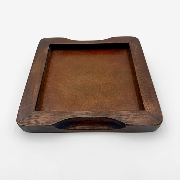 Dessous de plat céramique orage et bois années 70