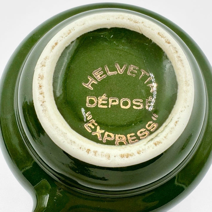 Tasses à expresso vert empire filet or Helvetia express