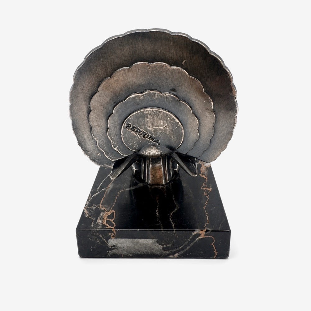 Sculpture Art déco pigeon-paon Perrina 1930
