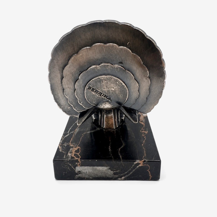 Sculpture Art déco pigeon-paon Perrina 1930