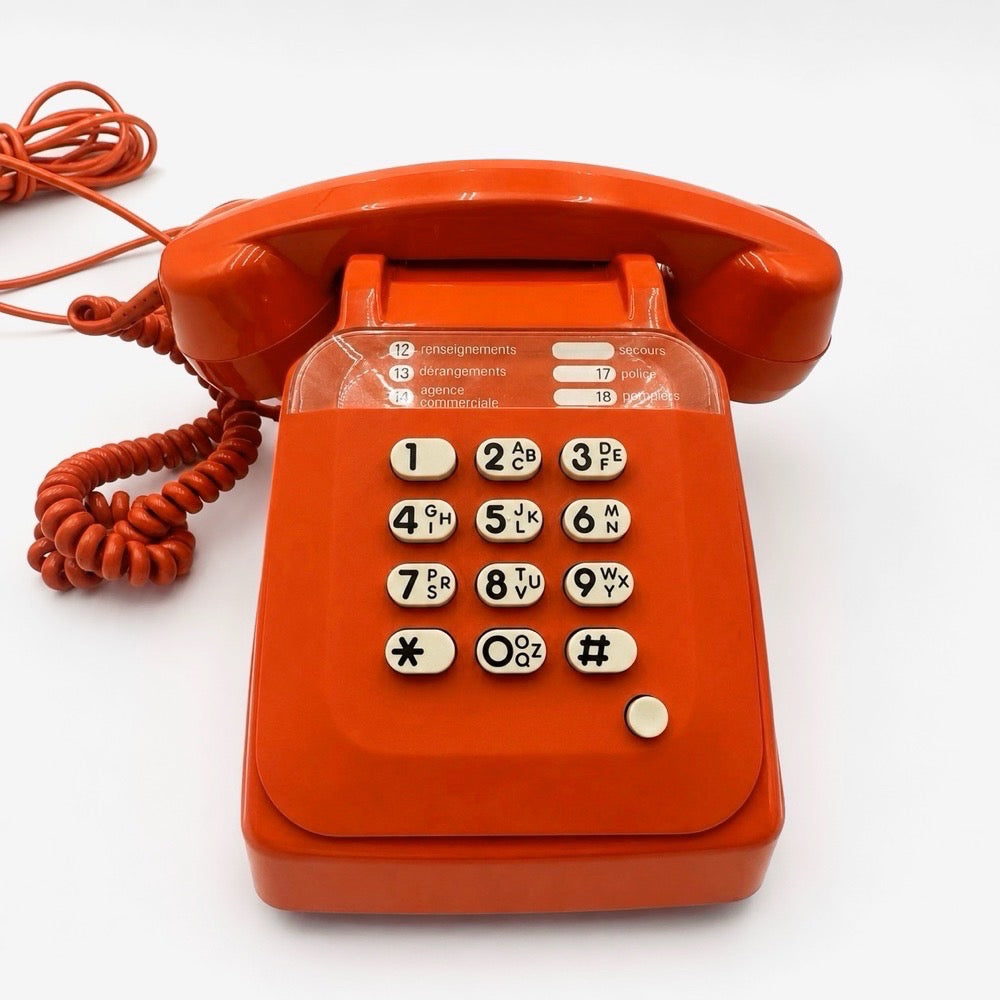 Téléphone Socotel S63 orange à touches années 80