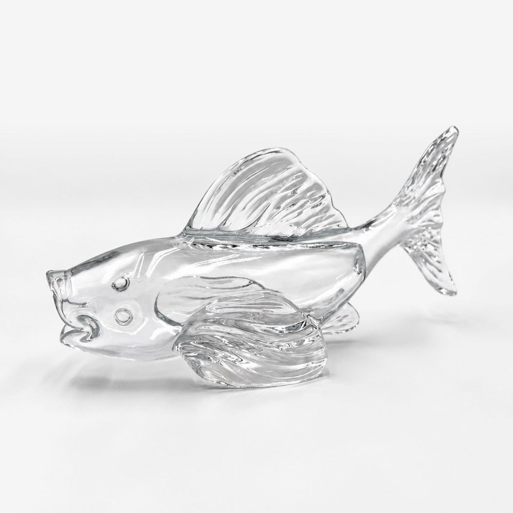 Sculpture de poisson en verre moulé 80's