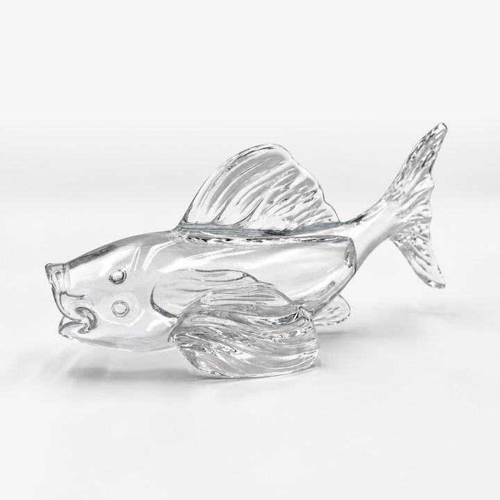 Sculpture de poisson en verre moulé 80's