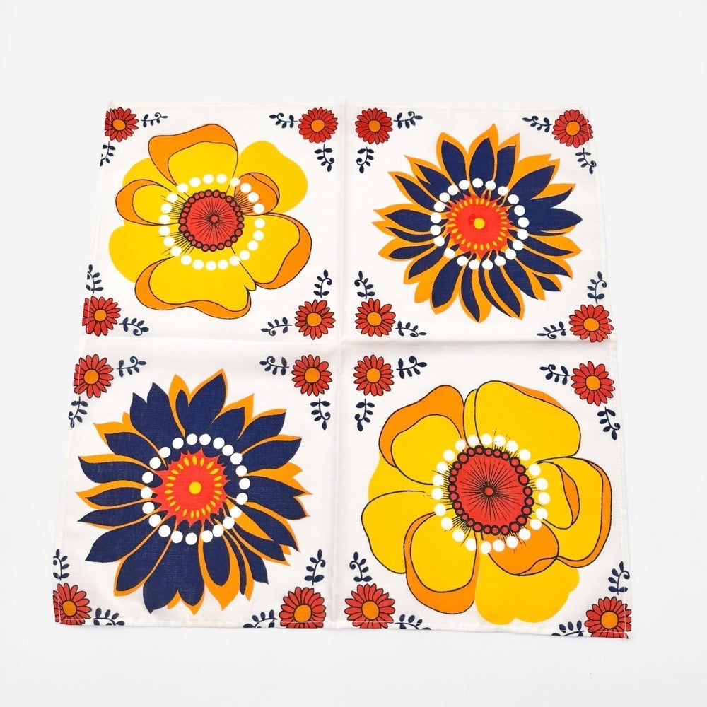 Serviettes de table flower power années 70