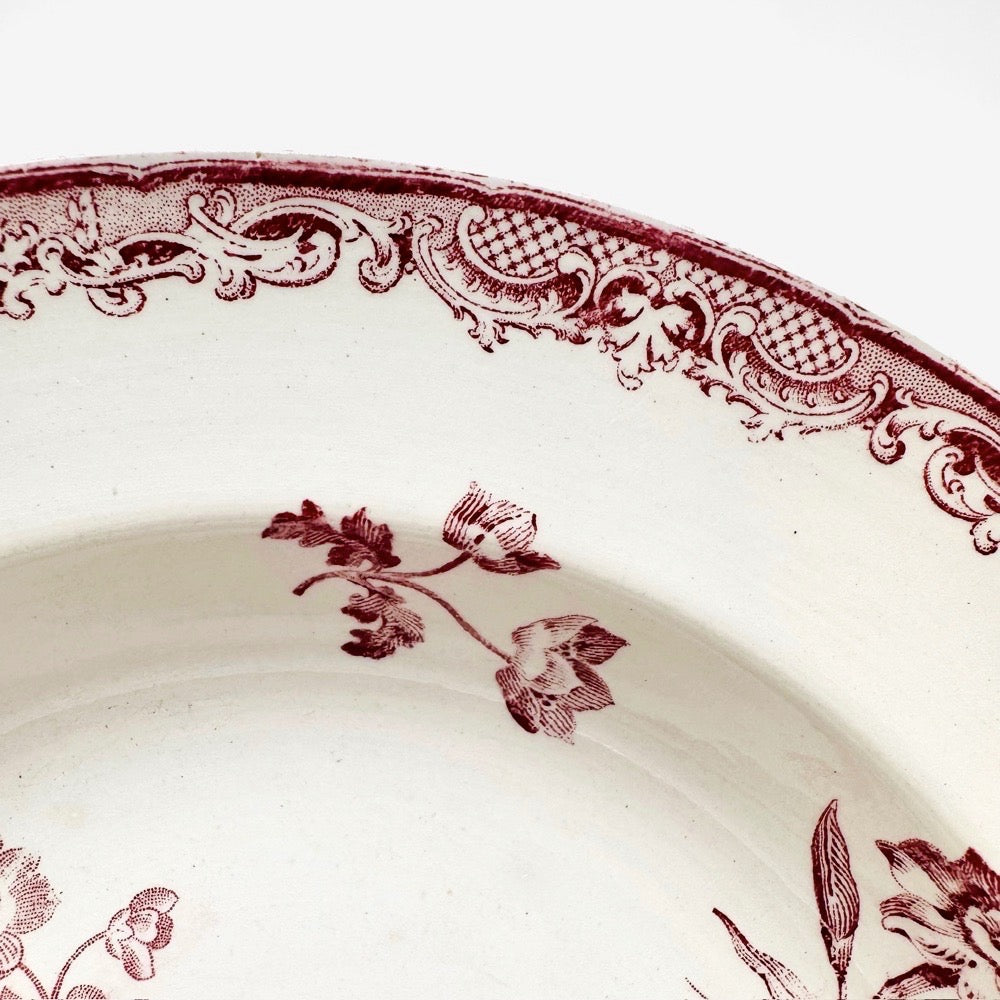 Assiettes creuses Terre de Fer Sarreguemines modèle Fontanges