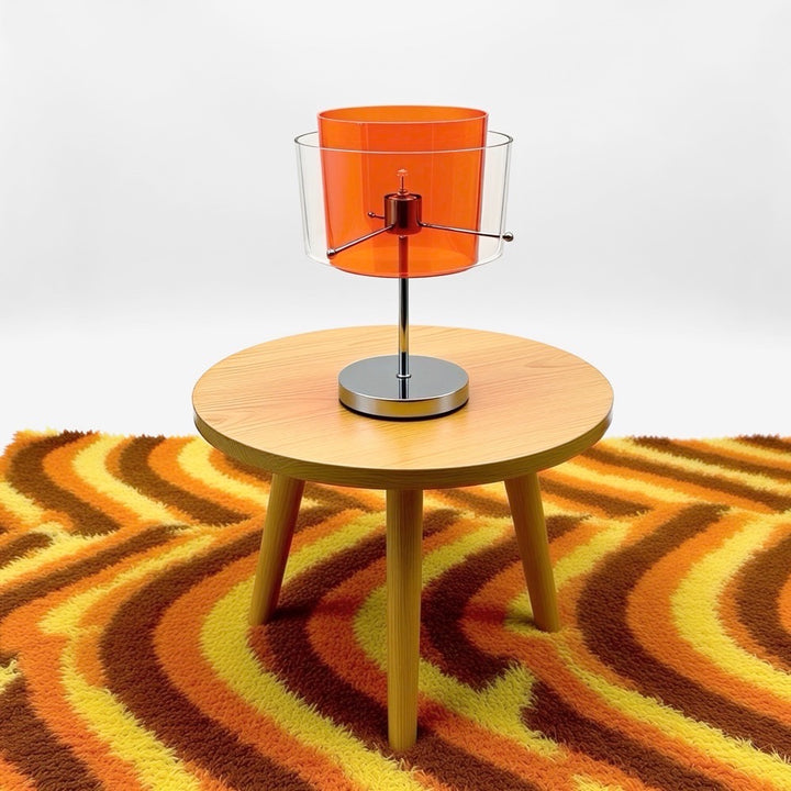 Lampe plexiglass orange et chrome années 90