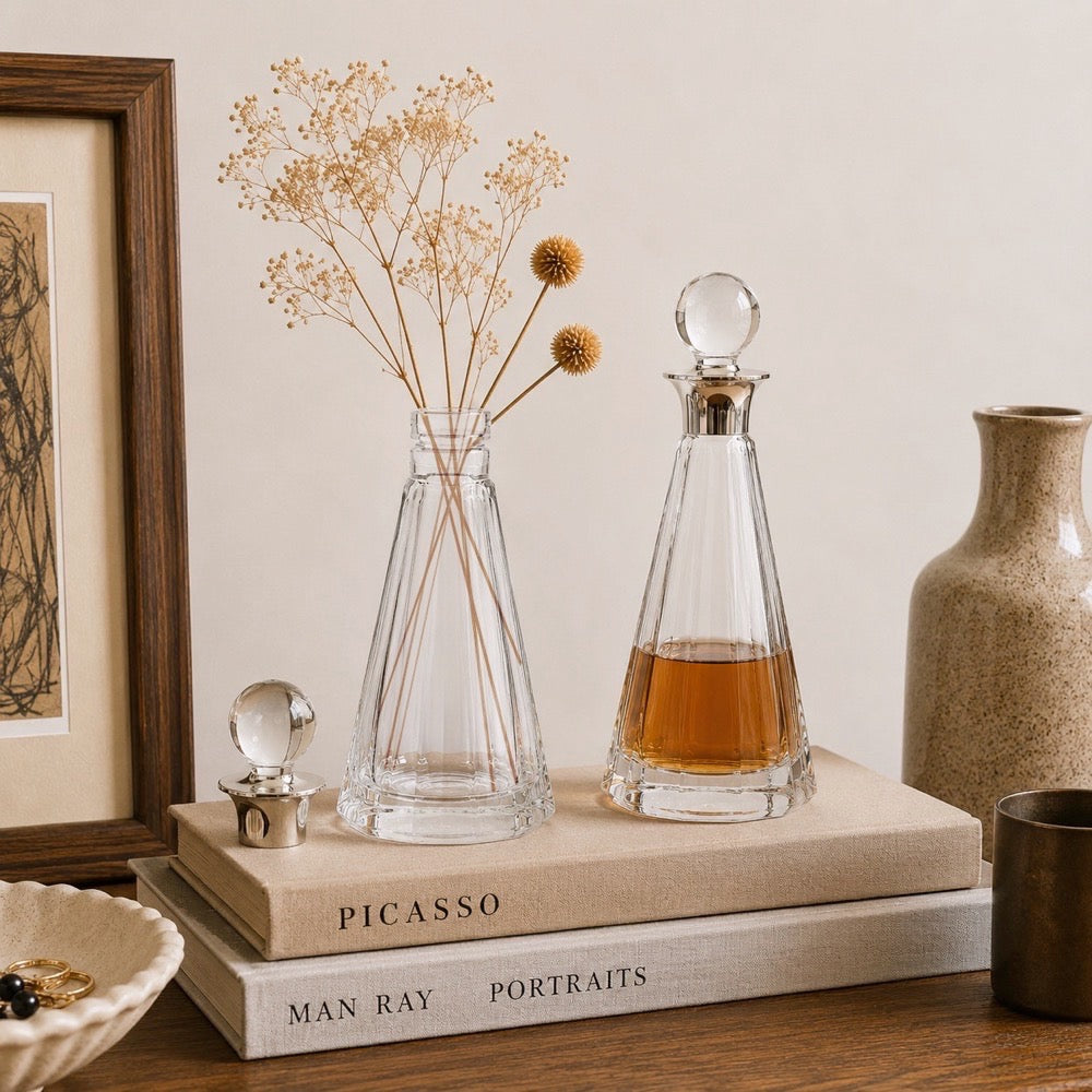 Flacons huilier & vinaigrier en cristal Paloma Picasso pour Villeroy & Boch 1989