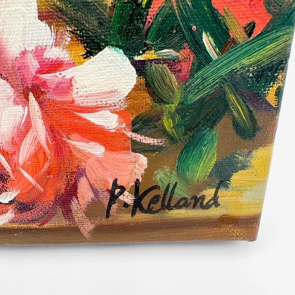 Huile Nature Morte aux pivoines Peter Kelland