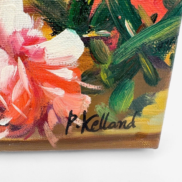 Huile Nature Morte aux pivoines Peter Kelland