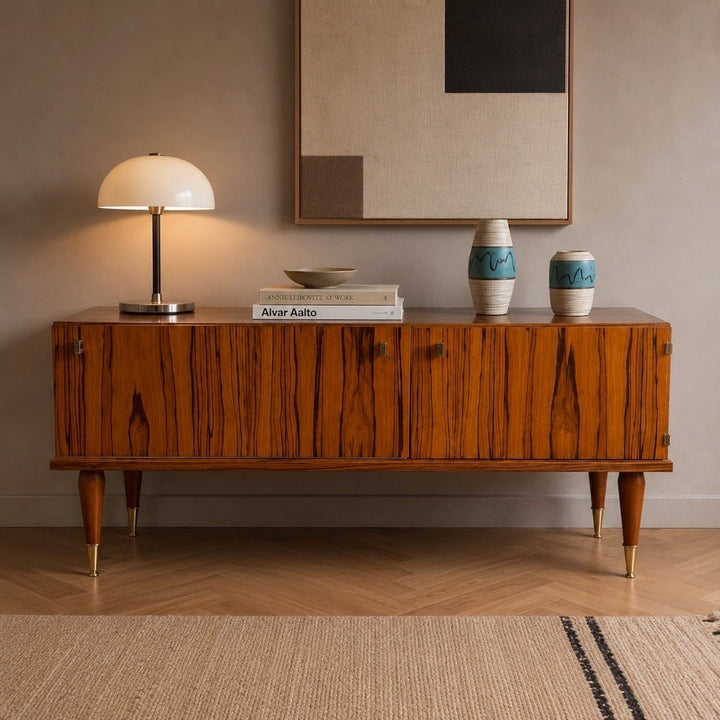 Enfilade scandinave placage palissandre laqué années 60