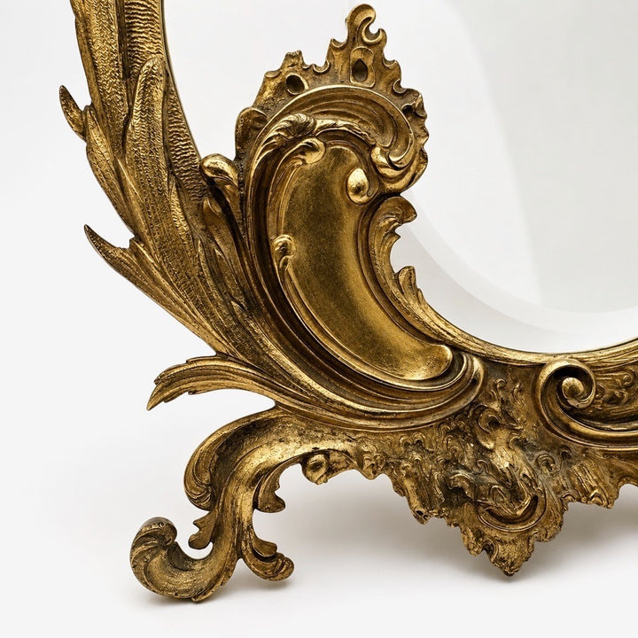 Miroir de courtoisie en bronze doré Napoléon III XIXe siècle
