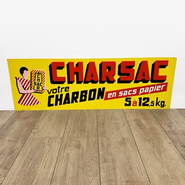 Tôle publicitaire sérigraphie Charbon Charsac Kroma 60'S