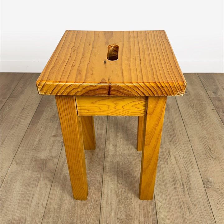 Tabouret en pin à fente années 80