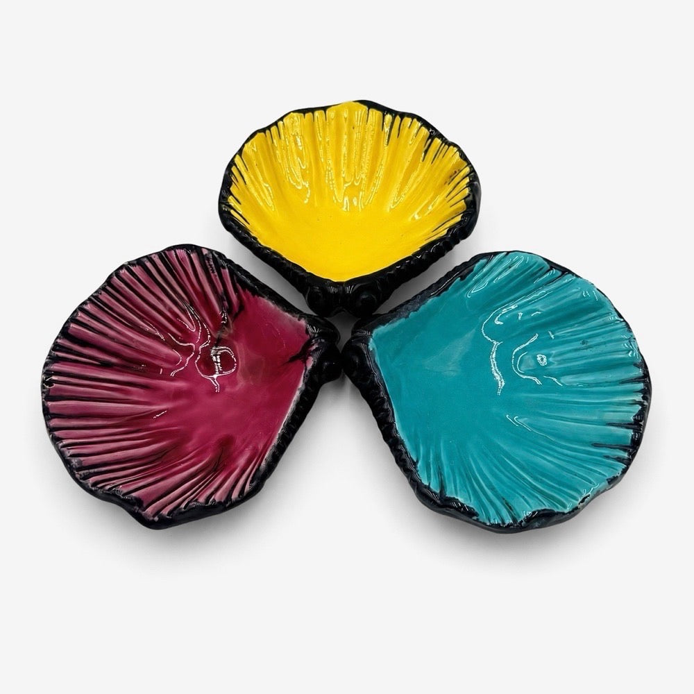 Trio de coupelles coquillages en céramique années 1950/60