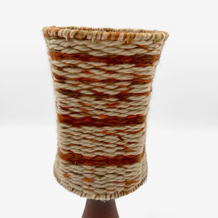 Lampe terre cuite et laine années 70