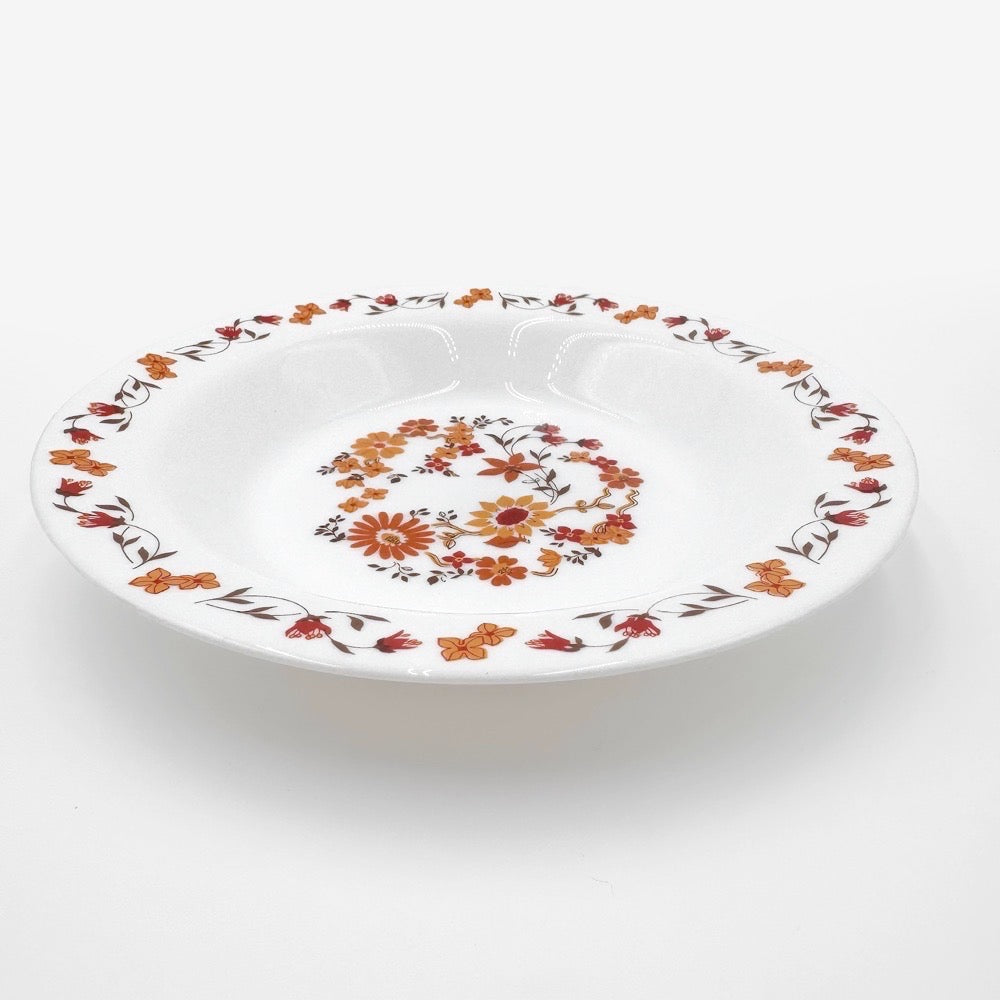 Assiettes plates et à soupe Arcopal modèle flore 70's