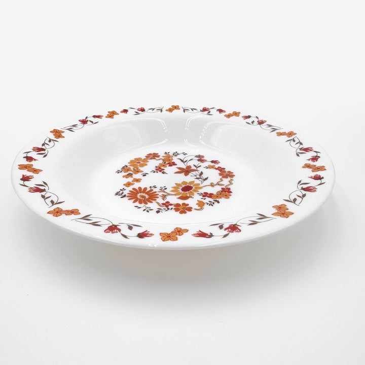 Assiettes plates et à soupe Arcopal modèle flore 70's