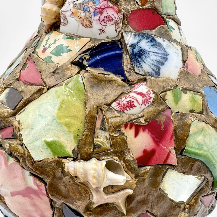 Grand vase mosaïque pique-assiette