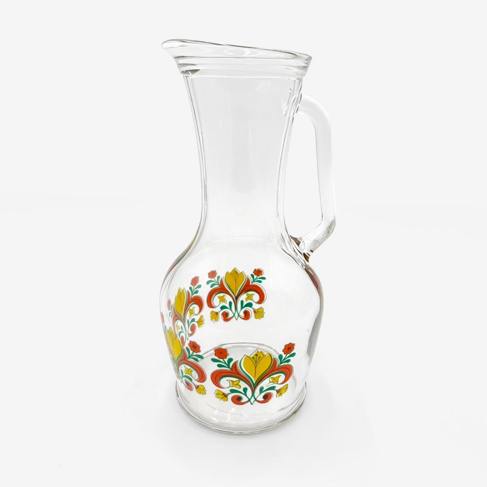 Carafe fleurie années 70