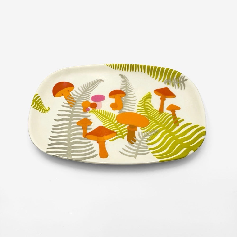 Plat de service décor champignon en mélamine Melstar 70's