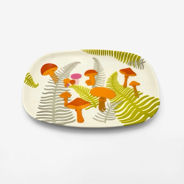 Plat de service décor champignon en mélamine Melstar 70's