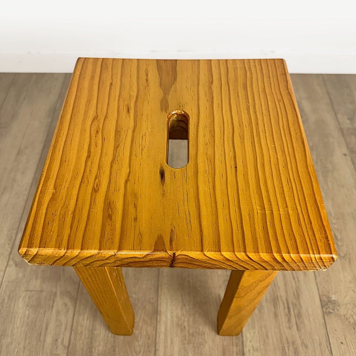 Tabouret en pin à fente années 80
