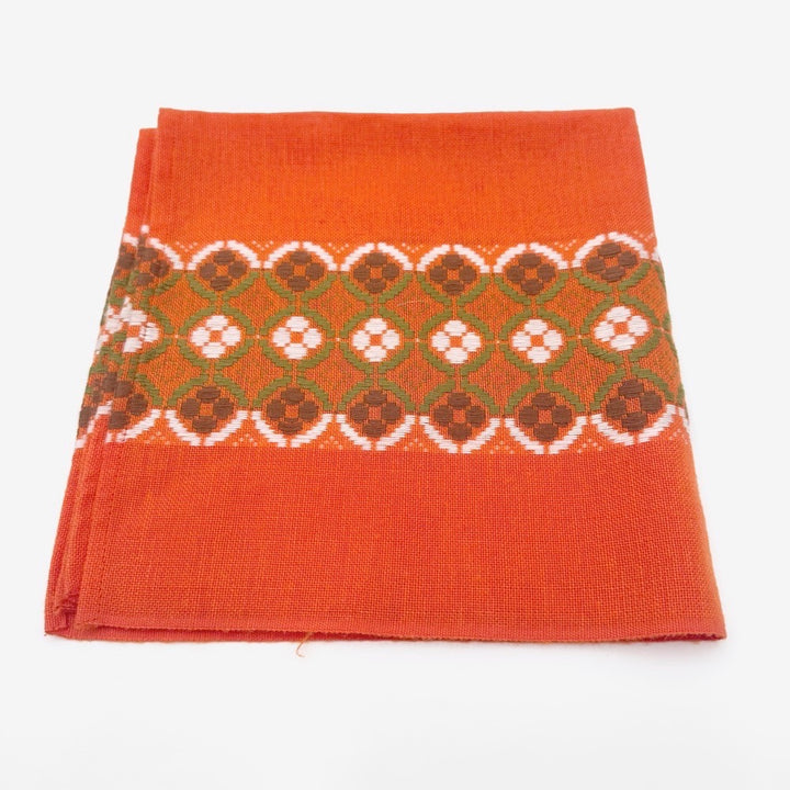 Duo de serviettes tissu orange années 70