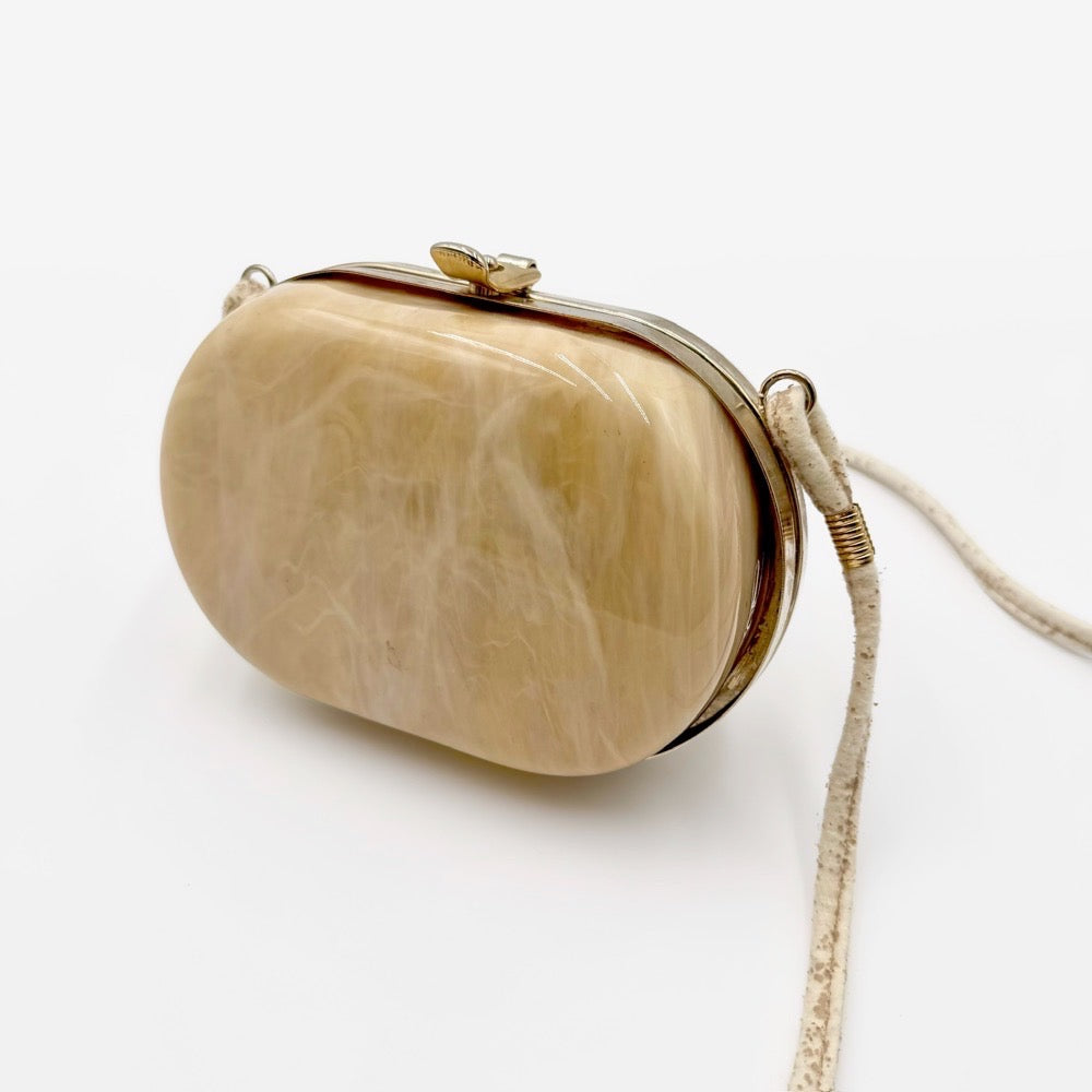 Minaudière vintage acrylique effet nacré