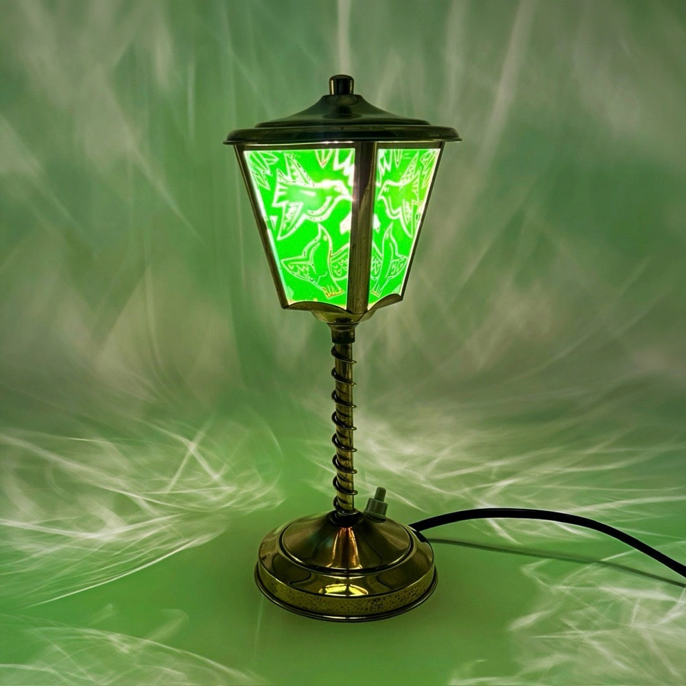 Veilleuse réverbère laiton et verre années 50