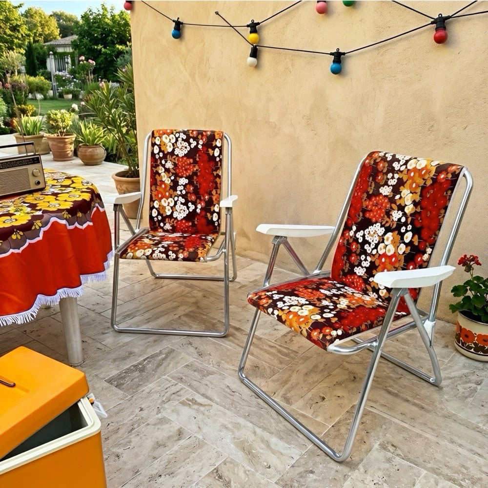 Paire de chaises pliantes Kettler années 70