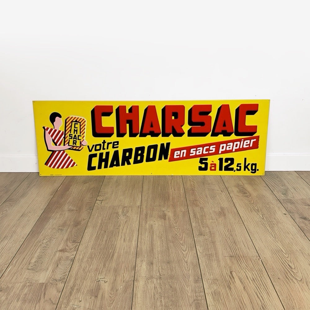 Tôle publicitaire sérigraphie Charbon Charsac Kroma 60'S